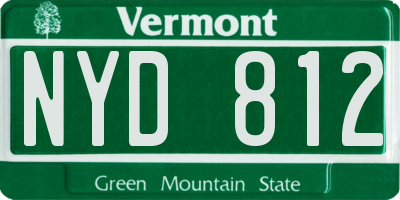 VT license plate NYD812