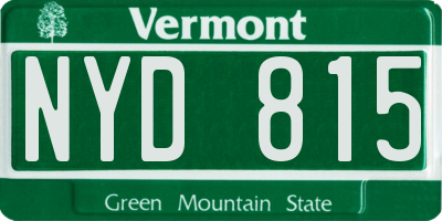 VT license plate NYD815