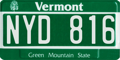 VT license plate NYD816
