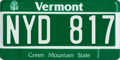 VT license plate NYD817