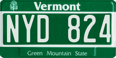 VT license plate NYD824