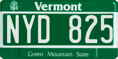 VT license plate NYD825