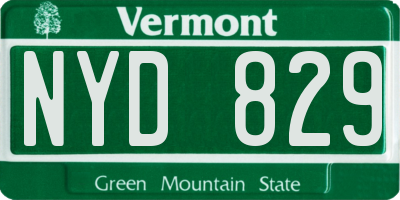 VT license plate NYD829