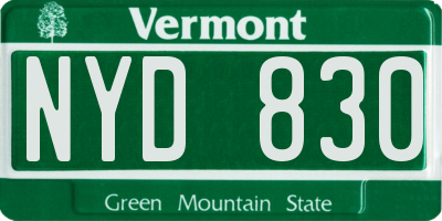 VT license plate NYD830