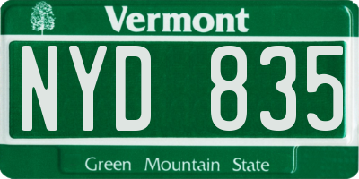 VT license plate NYD835