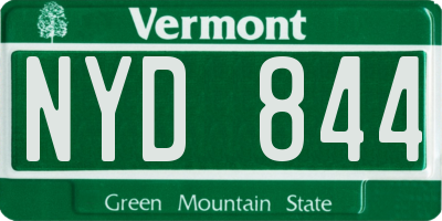 VT license plate NYD844