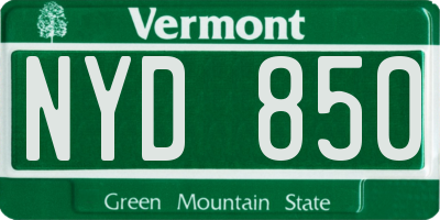 VT license plate NYD850