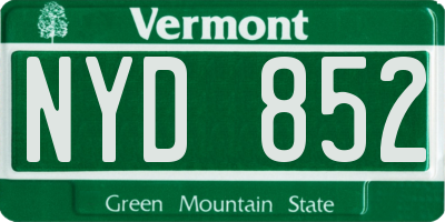 VT license plate NYD852