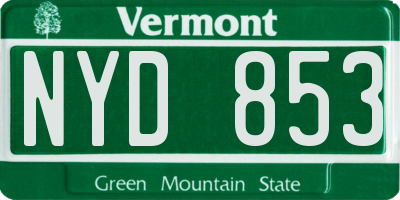 VT license plate NYD853