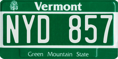 VT license plate NYD857