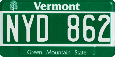 VT license plate NYD862