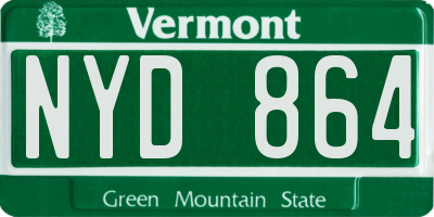 VT license plate NYD864