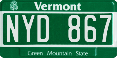 VT license plate NYD867