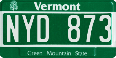 VT license plate NYD873