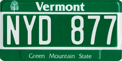VT license plate NYD877
