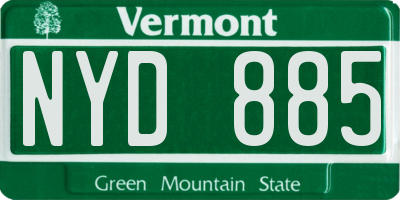 VT license plate NYD885