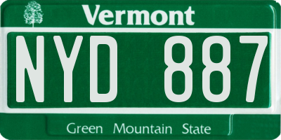 VT license plate NYD887