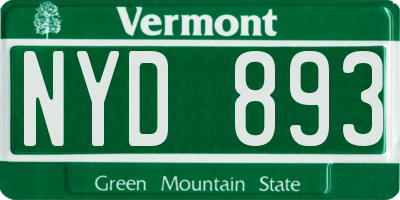 VT license plate NYD893