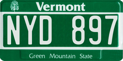 VT license plate NYD897
