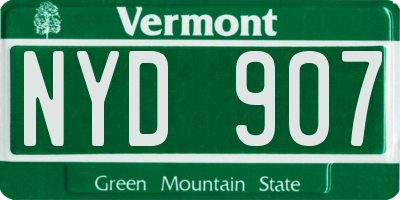 VT license plate NYD907