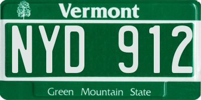 VT license plate NYD912