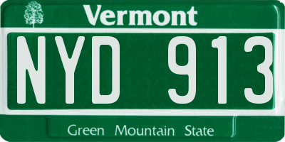 VT license plate NYD913