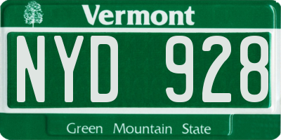 VT license plate NYD928