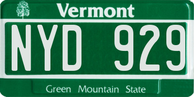 VT license plate NYD929
