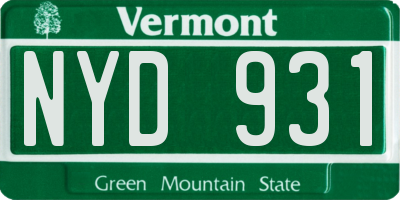 VT license plate NYD931
