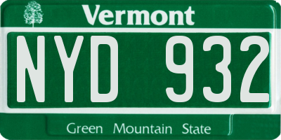 VT license plate NYD932