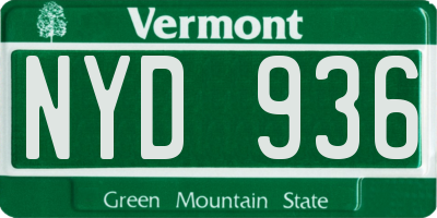 VT license plate NYD936