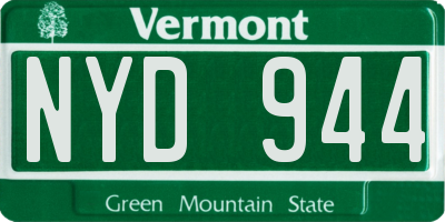 VT license plate NYD944