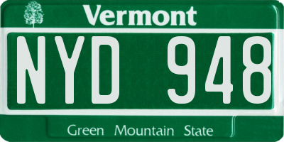 VT license plate NYD948