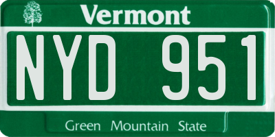 VT license plate NYD951