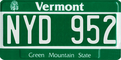 VT license plate NYD952