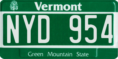 VT license plate NYD954