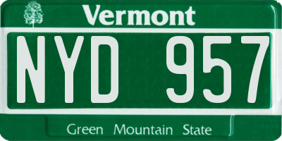 VT license plate NYD957