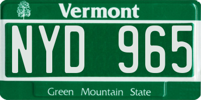 VT license plate NYD965