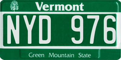 VT license plate NYD976