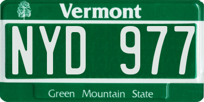 VT license plate NYD977