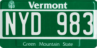 VT license plate NYD983