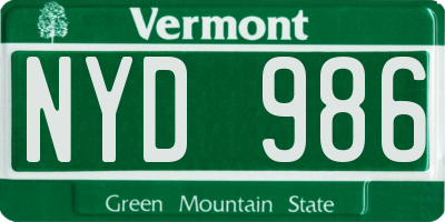 VT license plate NYD986