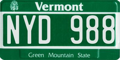 VT license plate NYD988