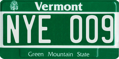 VT license plate NYE009