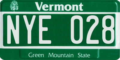 VT license plate NYE028