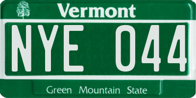 VT license plate NYE044