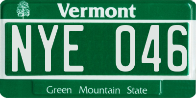 VT license plate NYE046