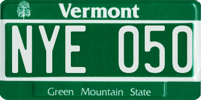 VT license plate NYE050