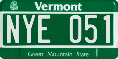 VT license plate NYE051