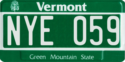 VT license plate NYE059